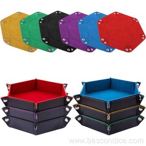 Hexagon Folding Dice Tray Dice Holder Storage